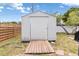 Image of the storage shed in the backyard, offering additional outdoor storage space at 315 Holly Rd, Venice, FL 34293