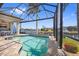 Screened-in pool area with an outdoor kitchen and a lovely view of the canal at 3353 Sandpiper Dr, Punta Gorda, FL 33950