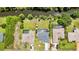 Aerial view of homes with pools along a waterway, showcasing private backyard spaces at 336 Waterside St, Port Charlotte, FL 33954