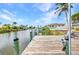 Wooden dock with seating area overlooking the canal, perfect for relaxation and waterfront enjoyment at 9582 Arsipe Cir, Port Charlotte, FL 33981