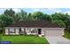 Charming single-story home showcasing a neutral color palette, well-manicured lawn, and attached two-car garage at 1267 Stamford St, Port Charlotte, FL 33952