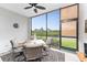 Covered patio with a view of the pond and landscaping at 14257 Heritage Landing Blvd # 1115, Punta Gorda, FL 33955