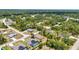 A captivating aerial view showcases a peaceful neighborhood with lush greenery and beautiful homes nestled among the trees at 3799 Laredo Ave, North Port, FL 34288