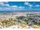 Picturesque aerial view of a town featuring a bridge connecting to coastal neighborhoods at 416 Allen St, Punta Gorda, FL 33950