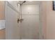 Tiled shower features a shower head and built-in shelving for convenience at 425 Corrientes Cir, Punta Gorda, FL 33983