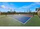 Outdoor pickleball courts featuring colorful surfaces and surrounded by fencing, in a vibrant community setting at 43406 Boardwalk Loop, Punta Gorda, FL 33982