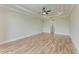 Empty bedroom with wood floors and recessed lighting at 4380 Maddock Cir, North Port, FL 34286
