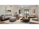 Bright and spacious living room with comfortable seating and sliding glass doors to the outdoors at 541 Wekiva River Ct # 94, Englewood, FL 34223