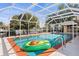 An enclosed pool area featuring a cool pool and an avocado floatie at 125 Small Se St, Port Charlotte, FL 33952