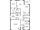 Detailed floor plan showcasing the layout with four bedrooms, two baths, and open kitchen/dining/living area at 18147 Regan Ave, Port Charlotte, FL 33948