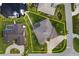Aerial view outlining the property, highlighting the pool, landscaping, and proximity to the waterway at 1932 Los Alamos Dr, Punta Gorda, FL 33950