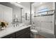 Bathroom showcasing a vanity with a white countertop and shower over bath at 1932 Los Alamos Dr, Punta Gorda, FL 33950