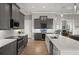 Bright kitchen features gray cabinetry, stainless appliances, and a large center island with a sink and dishwasher at 1932 Los Alamos Dr, Punta Gorda, FL 33950
