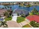 Aerial view of the property, situated on a canal at 261 Venezia Ct, Punta Gorda, FL 33950