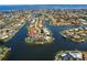 Aerial view of a waterfront property with boating access on a canal front lot at 261 Venezia Ct, Punta Gorda, FL 33950