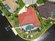 Aerial view outlining the property, highlighting the pool, canal and dock at 3506 Saint Florent Ct, Punta Gorda, FL 33950