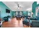 Inviting living room featuring hardwood floors and classic decor at 1041 S Salford Blvd, North Port, FL 34287