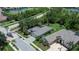 Aerial shot of property showcasing lush landscaping, mature trees, and proximity to a golf course at 1062 Eagles Flight Way, North Port, FL 34287