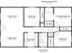 Layout of home showing living room, dining area, kitchen, three bedrooms and two baths at 2101 W Cherry St, Tampa, FL 33607