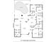 Detailed floor plan of the home with dimensions, including the primary bedroom, living room, and screened lanai with pool at 411 Scarlet Sage, Punta Gorda, FL 33955