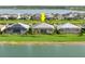 Aerial view of house with fenced in pool and lake view at 42346 Waterfront Way, Punta Gorda, FL 33982