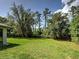 Expansive backyard with lush green grass, mature trees, and a serene, private setting, ideal for outdoor activities at 4609 Jaslo Ave, North Port, FL 34286