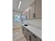 Laundry room features light gray cabinets, white quartz countertop, and sink at 2089 Garnet St, North Port, FL 34288