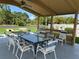 Community recreation area features outdoor tables, chairs, and a covered pavilion at 3300 Loveland Blvd # 602, Punta Gorda, FL 33980