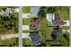 Bird's-eye view of a property with a backyard pool and a well-defined property line at 4294 Wooley Ave, North Port, FL 34287
