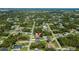 Panoramic aerial shot of a community nestled among lush trees and a winding waterway at 4294 Wooley Ave, North Port, FL 34287