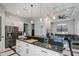 Gourmet kitchen overlooking living space with large island and pendant lighting at 4294 Wooley Ave, North Port, FL 34287