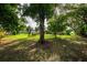 Spacious backyard with mature trees and a swing set, offering a serene and peaceful outdoor space at 4511 Wilkinson Rd, Sarasota, FL 34233