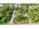 Aerial view of home, pool, and lush tree canopy. Great property with a perfect place to cool off at 2031 Backton St, Port Charlotte, FL 33948