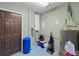 Utility room with essential systems and ample storage and painted blue flooring at 372 Cory St, Port Charlotte, FL 33953