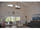 Sunlit living room with clerestory windows and a ceiling fan at 3724 Bordeaux Dr, Punta Gorda, FL 33950