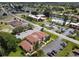 Aerial shot of the community condos, parking, landscaping and waterway at 93 Boundary Blvd # 303, Rotonda West, FL 33947