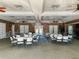 Spacious meeting room features tables, chairs, chandelier, and ample lighting for gatherings and events at 1273 Jonah Dr, North Port, FL 34289