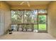 Screened in porch with bamboo shades overlooking lush greenery at 1273 Jonah Dr, North Port, FL 34289