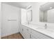 Modern bathroom with double sinks, quartz countertops, and contemporary fixtures at 20379 Reston Ave, Port Charlotte, FL 33954
