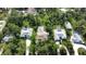Bird's eye view of homes each with a screened pool surrounded by lush greenery at 2131 Heasley Rd, Englewood, FL 34223