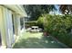 Enclosed patio with outdoor dining set and lush greenery at 2244 Mauritania Rd, Punta Gorda, FL 33983