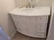 Elegant white bathroom vanity with stylish fixtures and ample cabinet space at 4823 Foxhall Rd, North Port, FL 34288