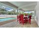 Outdoor patio with a pool view and dining area at 871 Columbia St, Port Charlotte, FL 33948