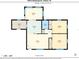 Floor plan of a 1,048 sq ft home featuring a living room, kitchen, two bedrooms, one bathroom, and a laundry room at 879 E Seminole Dr, Venice, FL 34293