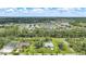 Wide aerial view showcases the neighborhood, home's lot, and landscaping, creating a serene residential setting at 1722 Amnesty Dr, North Port, FL 34288