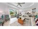 Open-concept living room showcasing modern decor and seamless flow to the outdoor living space at 1722 Amnesty Dr, North Port, FL 34288