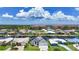 A high-angle shot featuring a home on a canal surrounded by similar homes and a large body of water at 2815 Coral Way, Punta Gorda, FL 33950