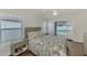 Comfortable bedroom showcasing a sliding glass door leading to a pool at 4038 Corydon Ave, North Port, FL 34286