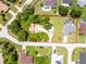 Aerial view of property showing pool, spacious yard, and surrounding neighborhood at 976 Great Falls Nw Ter, Port Charlotte, FL 33948