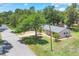 Aerial view showcases a charming home with lush greenery and neighborhood surroundings at 1053 Yarmouth St, Port Charlotte, FL 33952